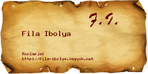 Fila Ibolya névjegykártya